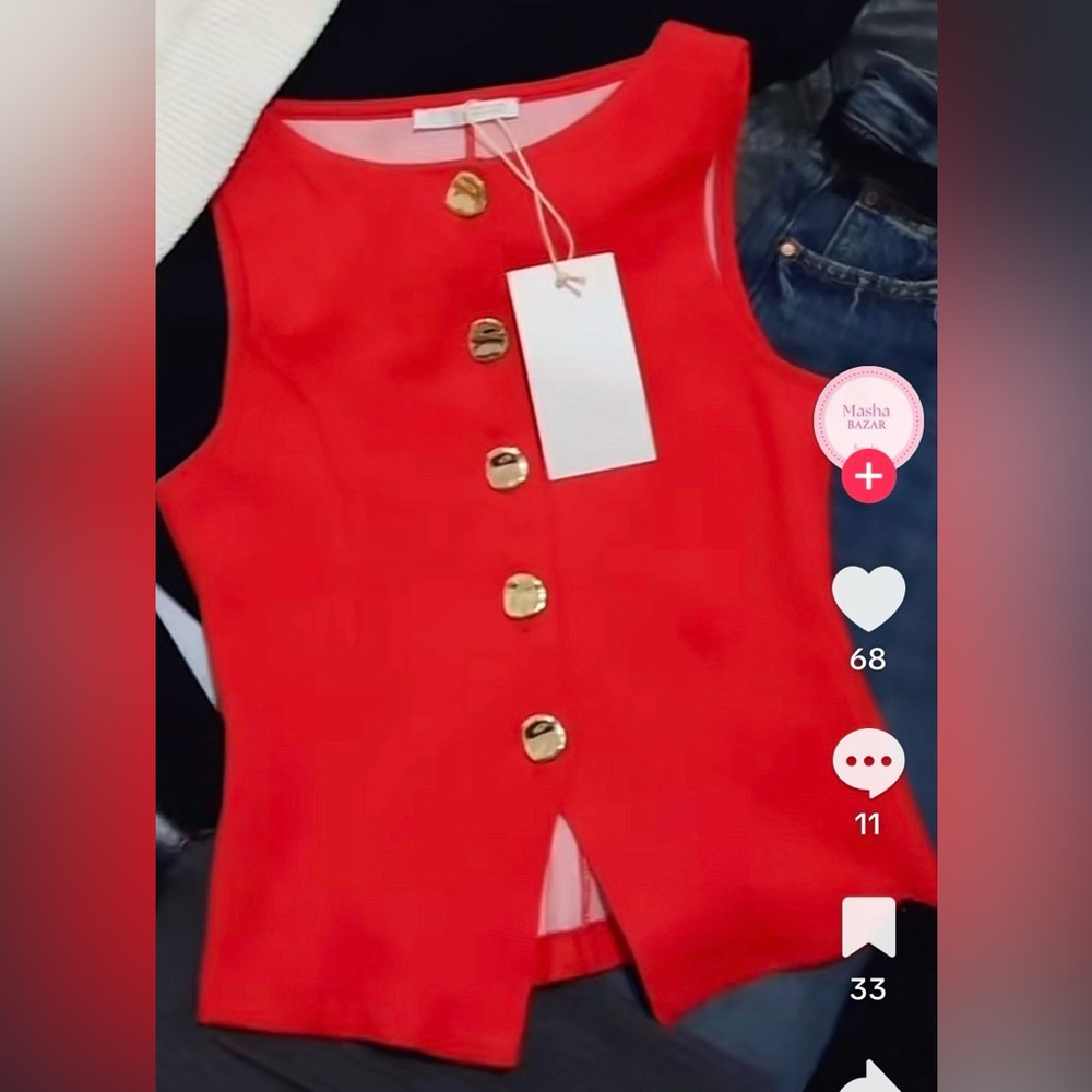 ZARA Button sleeveless vest